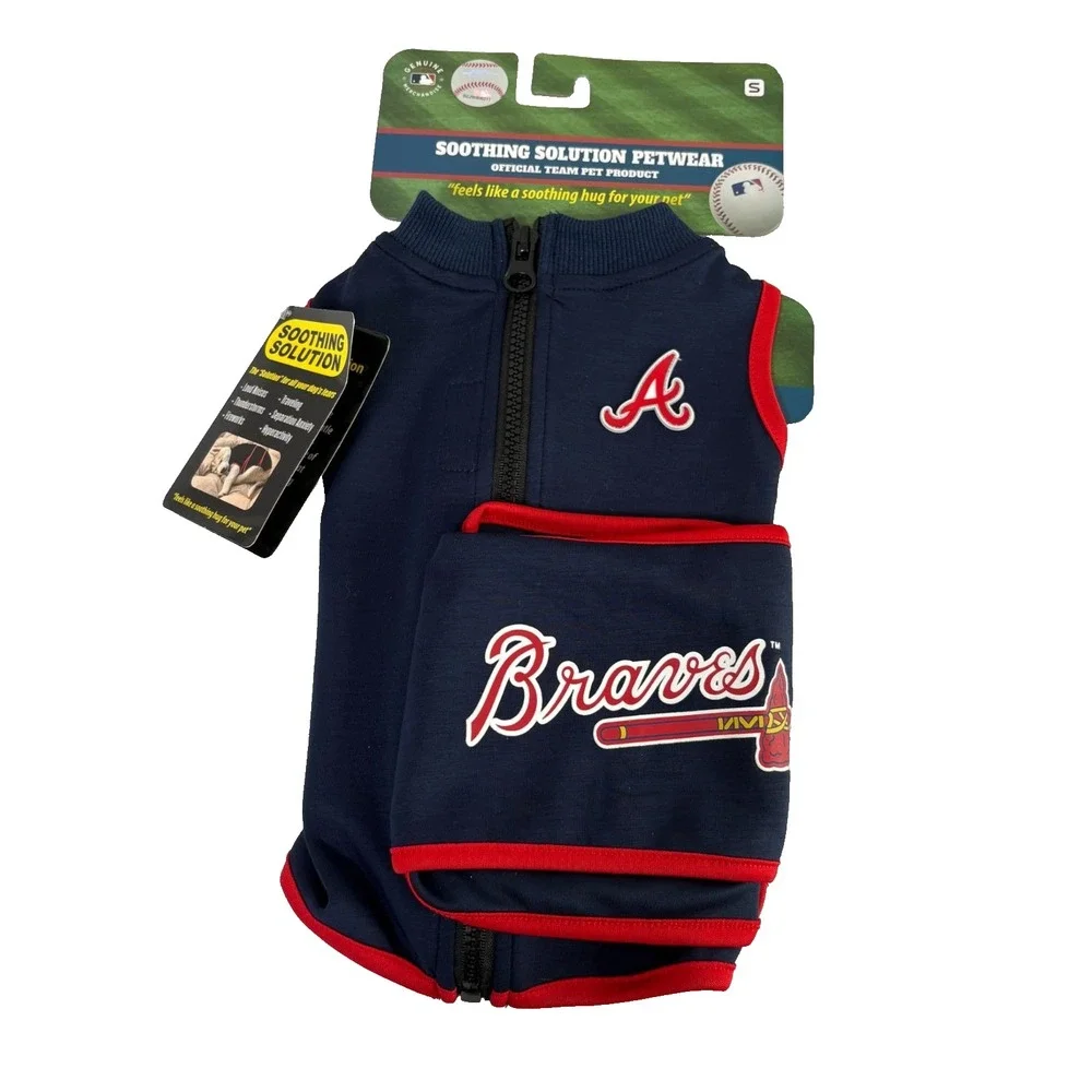 Atlanta Braves MLB Dog Soothing Solution Vest Shirt Petwear Size Small NWT